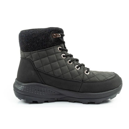 Lee Cooper women's winter hiking sports shoes, insulated, black, eco-leather