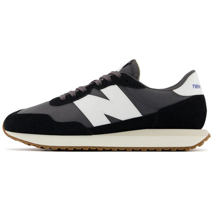 New Balance men's sneakers, suede leather lifestyle sports shoes, black (MS237GA)