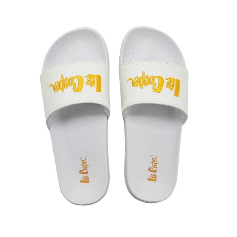 Lee Cooper women's sports shoes slip-on slippers comfortable lightweight white yellow
