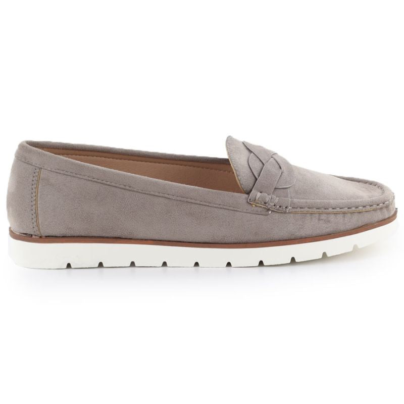Women's taupe suede moccasin shoes Vice Versa 834280