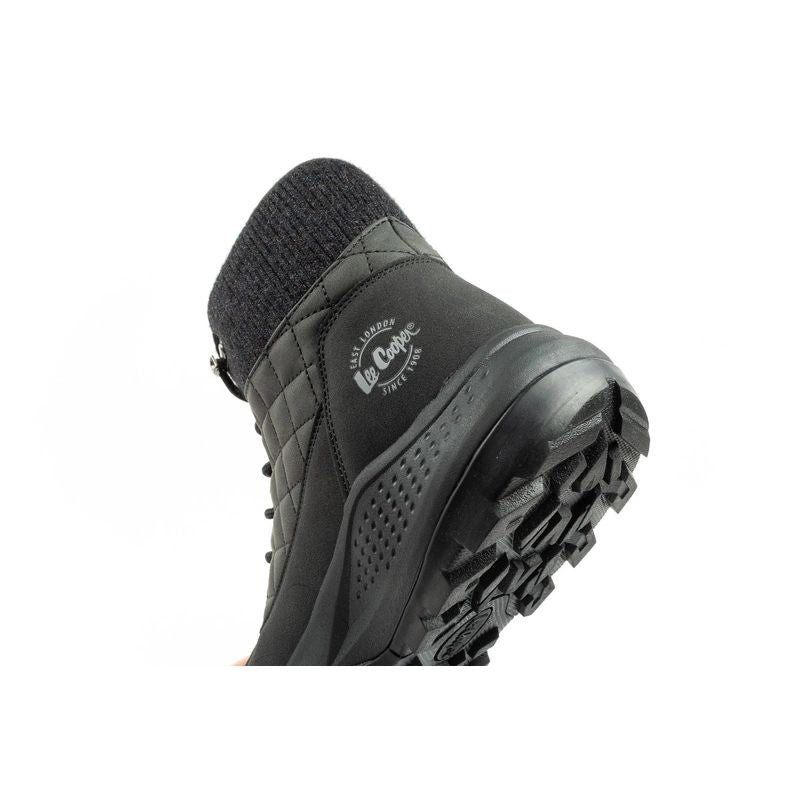 Lee Cooper women's winter hiking sports shoes, insulated, black, eco-leather