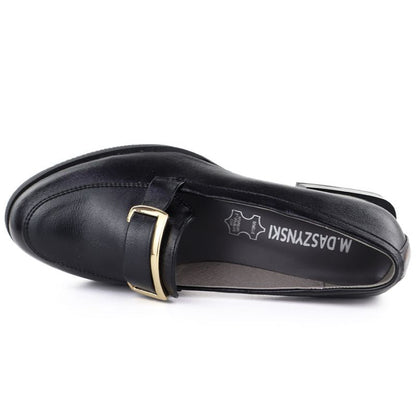 Women's black block heel shoes M. DASZYŃSKI SA267-2