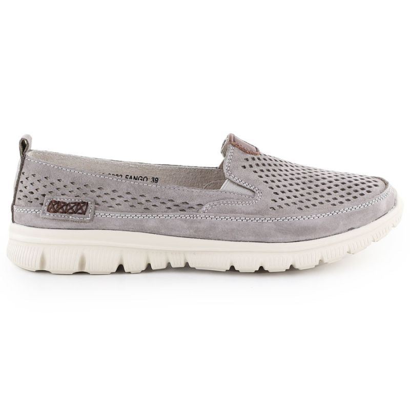 Women's leather openwork shoes gray eVento 9802