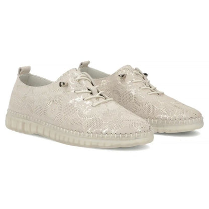Beige leather shoes with elastic bands Filippo DP7810