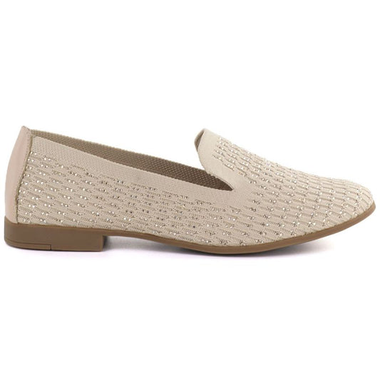 Women's beige lords shoes with zircons Bugatti TT2N4205