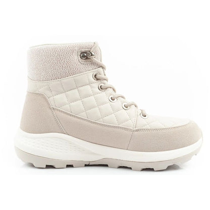 Lee Cooper women's winter hiking sports shoes, insulated, cream, eco-leather