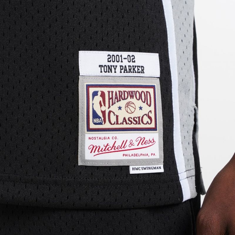 Mitchell & Ness San Antonio Spurs NBA Swingman Jersey Spurs 2001 Tony Parker M SMJYLG19018-SASBLCK01TPA