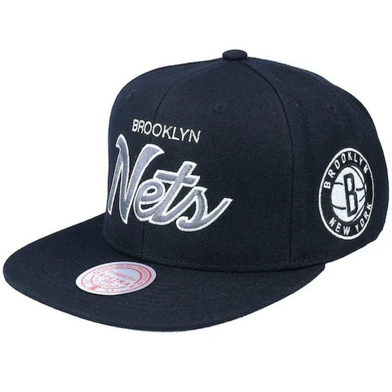 Mitchell & Ness NBA Brooklyn Nets Team Script 2.0 Snapback Nets Cap HHSS3280-BNEYYPPPBLCK