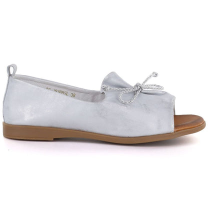 Women's leather open-toe silver shoes Cambell 19388
