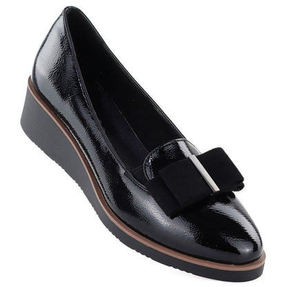 Women's patent leather high-heeled shoes, black, Vinceza 58630
