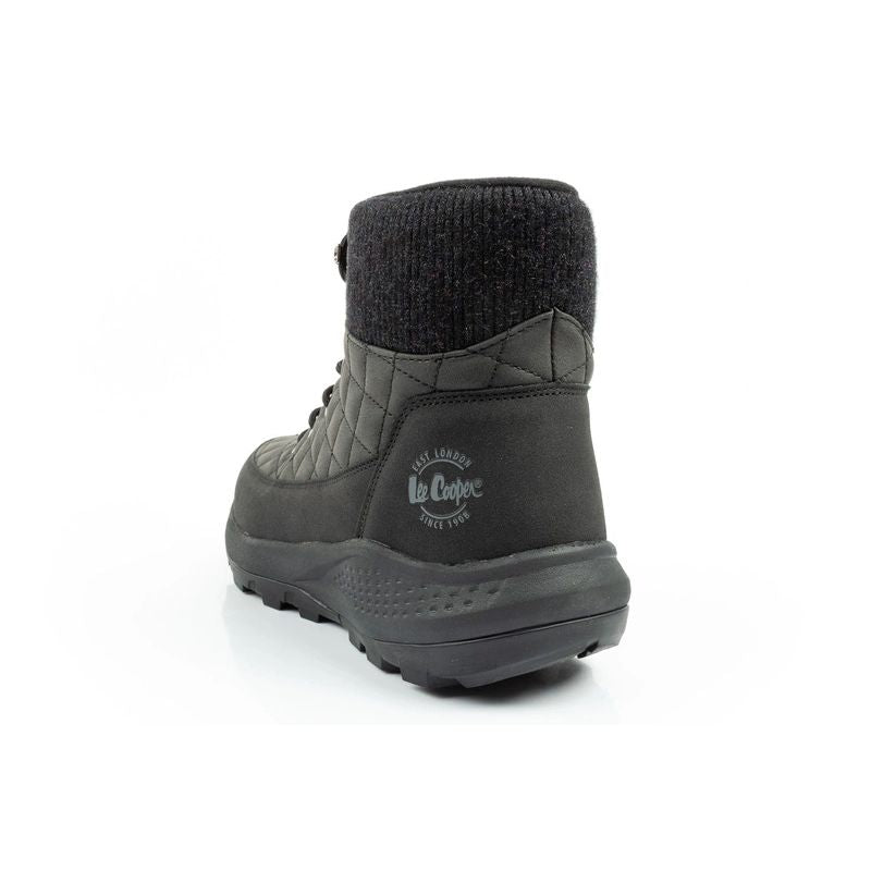 Lee Cooper women's winter hiking sports shoes, insulated, black, eco-leather