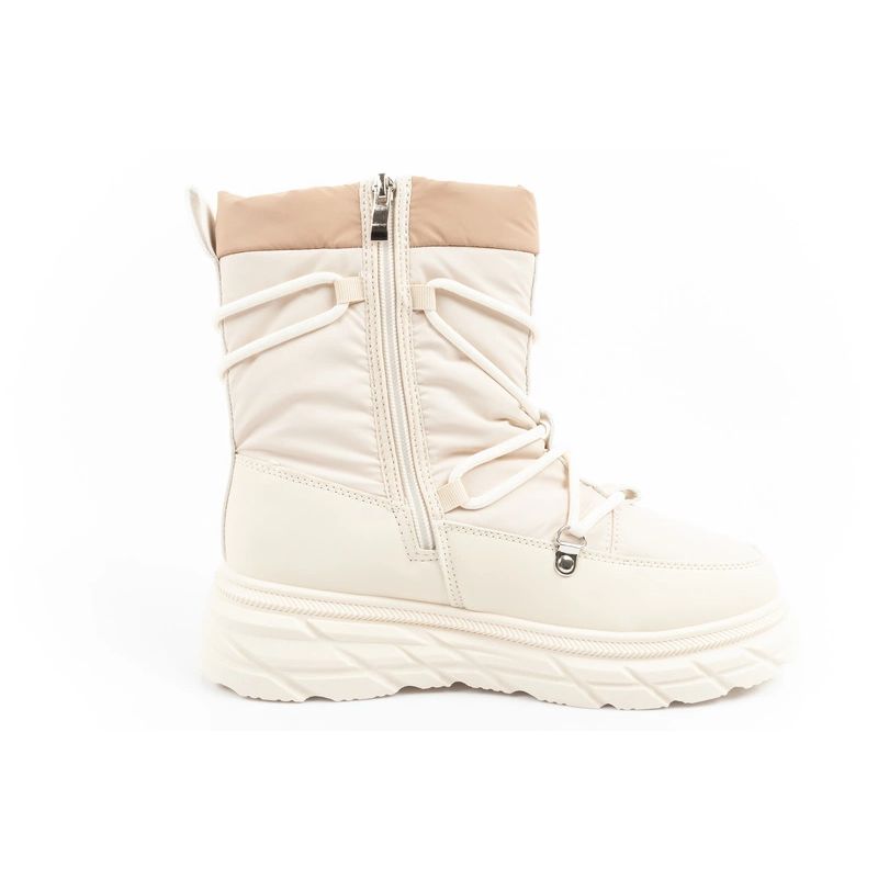 Lee Cooper women's winter hiking shoes, insulated, beige and cream