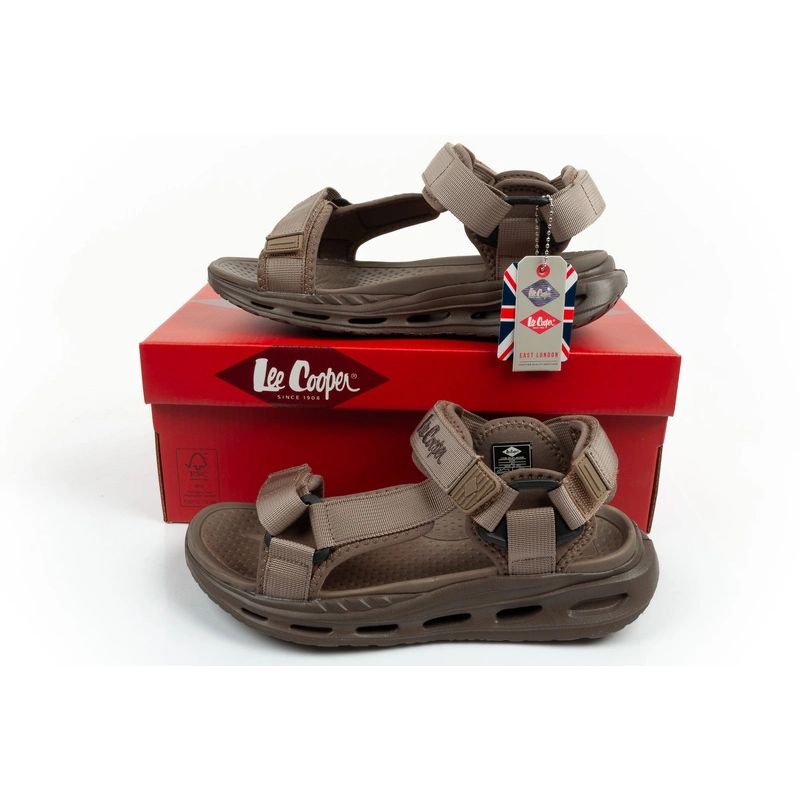 Lee Cooper men's shoes with velcro straps for summer beach sandals light green