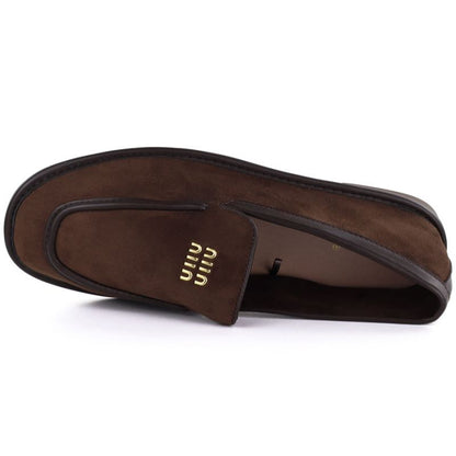 Women's suede brown lords shoes Vinceza 62271