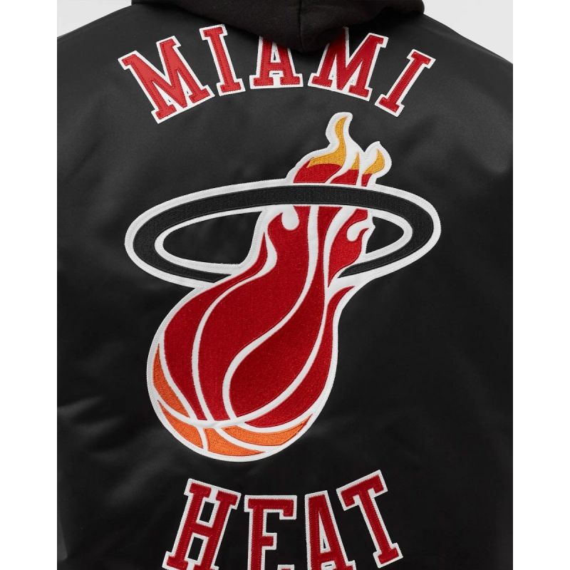 Mitchell & Ness NBA Heavyweight Satin Jacket Miami Heat M OJBF3413-MHEYYPPPBLCK