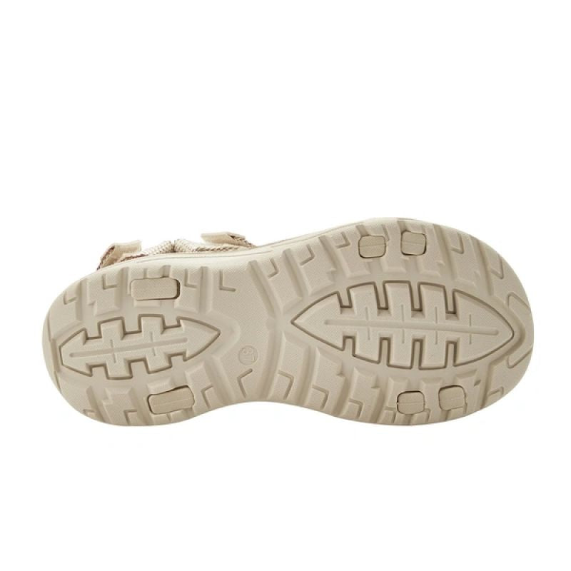 Lee Cooper women's shoes velcro sandals for summer on the beach, light beige cream