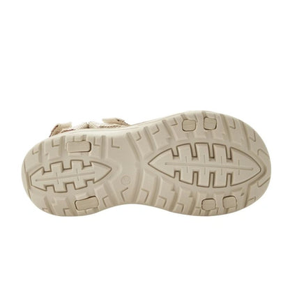 Lee Cooper women's shoes velcro sandals for summer on the beach, light beige cream
