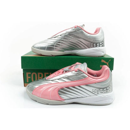 Puma sports shoes sneakers youth V-S2 Goalgetter fashionable silver