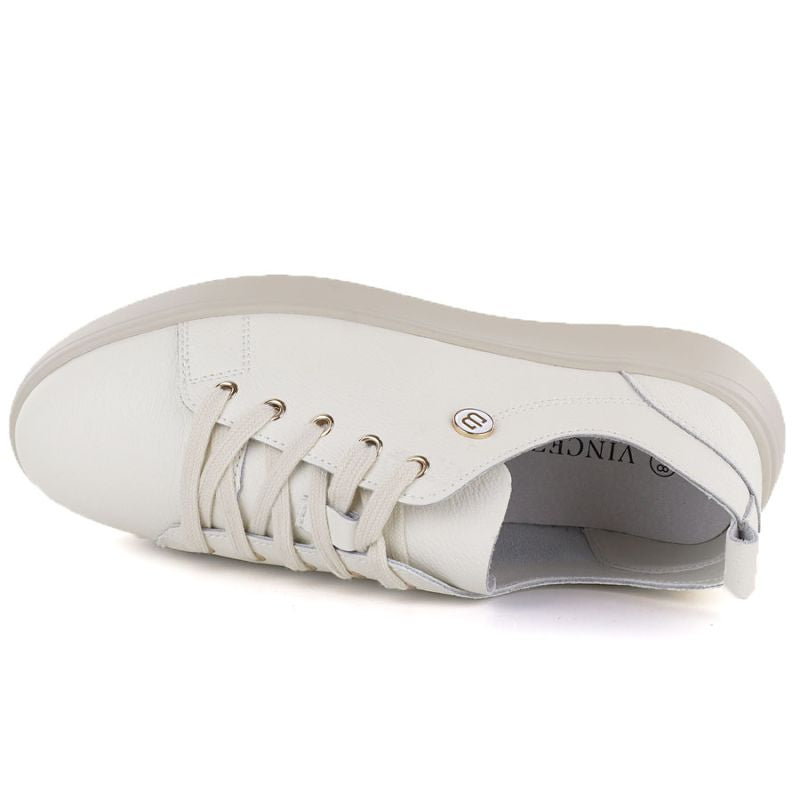 Beige women's leather shoes Vinceza 41508