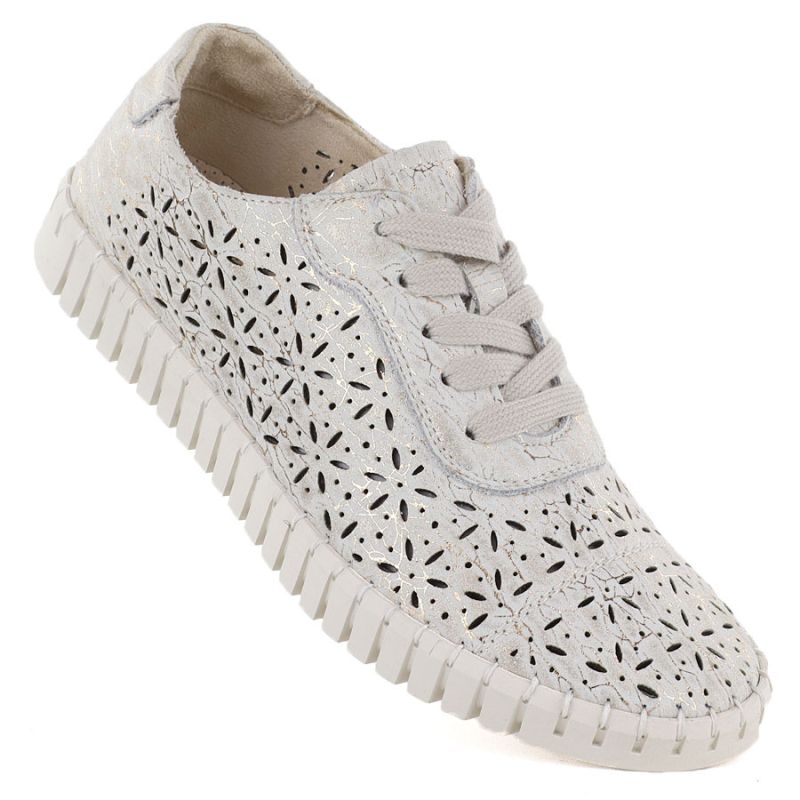 Women's openwork gold shoes Potocki JE19437