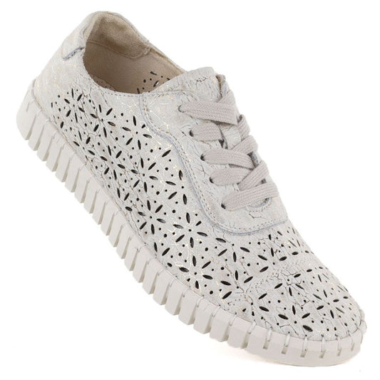 Women's openwork gold shoes Potocki JE19437