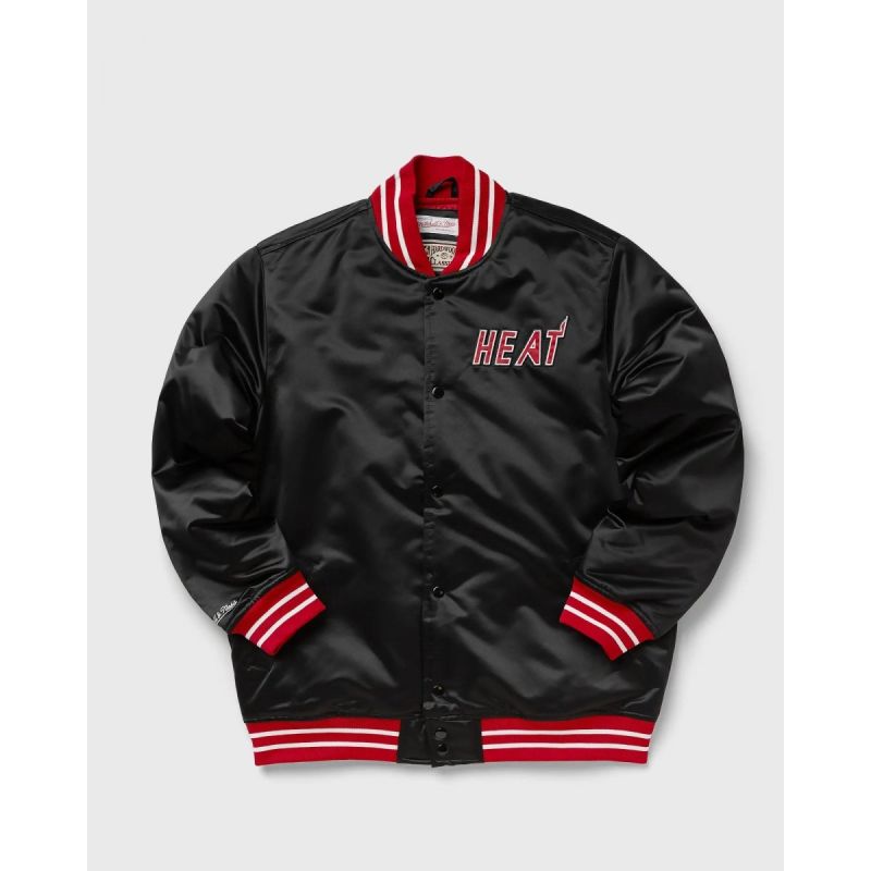 Mitchell & Ness NBA Heavyweight Satin Jacket Miami Heat M OJBF3413-MHEYYPPPBLCK