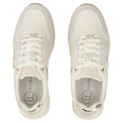 Women's leather shoes, sneakers, beige, Filippo DP7769