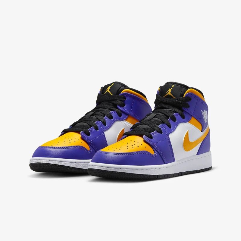 Air Jordan LA Lakers 1 MID (GS) shoes - DQ8423-517