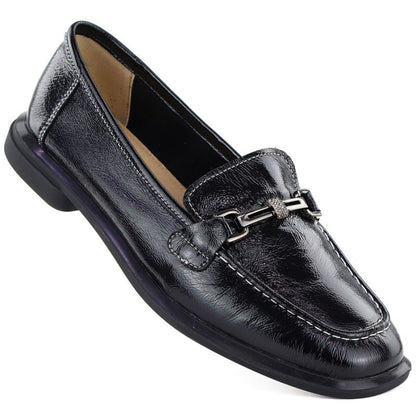 Women's leather shoes classic black Vinceza 86429