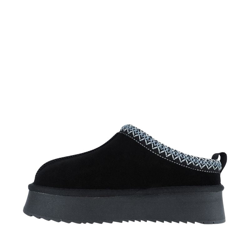Women's leather shoes Solo Soprani Couture Sabot fur Hugh Platform black SSW421P22 53