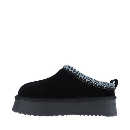 Women's leather shoes Solo Soprani Couture Sabot fur Hugh Platform black SSW421P22 53
