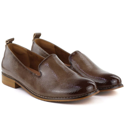 Women's patent leather shoes, beige, Potocki 19337