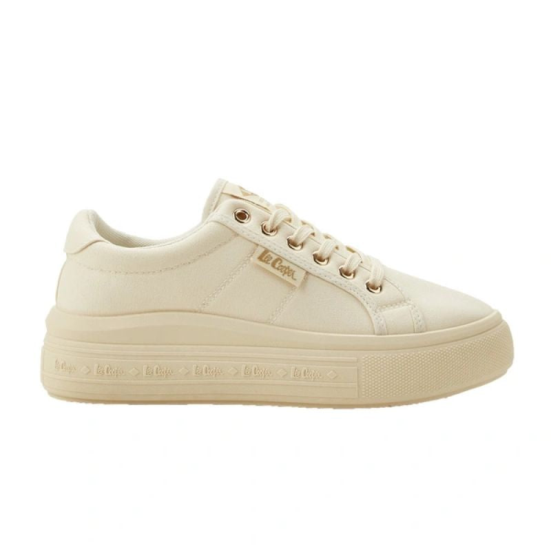 Lee Cooper women's shoes sports sneakers beige platform fashionable