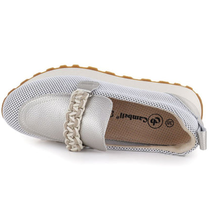 Women's leather sports shoes lords gold Cambell 19392
