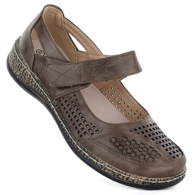 Women's openwork velcro shoes fango Unisoft 7026