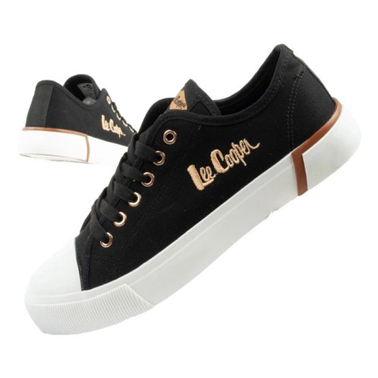 Lee Cooper women's sports shoes fabric sneakers stylish black