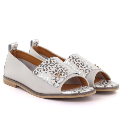 Women's leather open-toe shoes in beige Potocki JE19397
