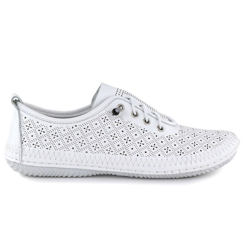 Women's leather openwork shoes, white, T.Sokolski 1302