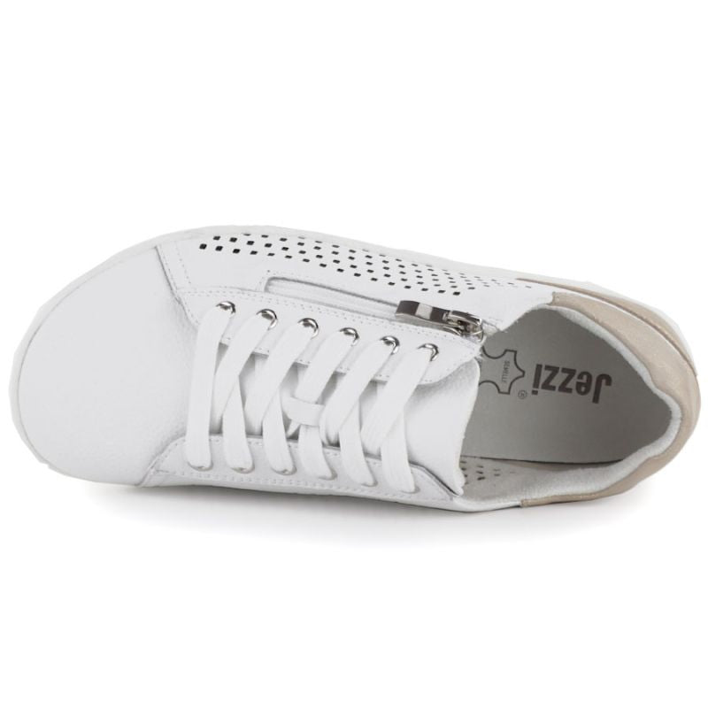 Women's leather barefoot shoes, openwork, white, Gino Fabiani OL38-6