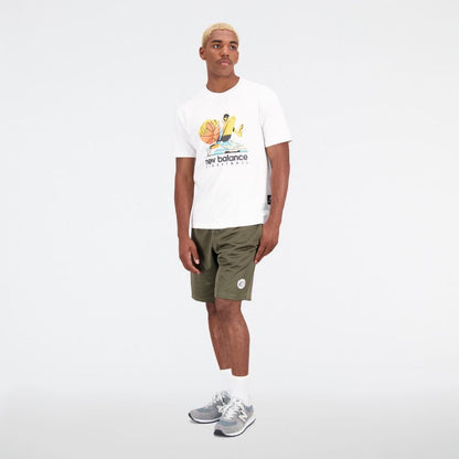 New Balance Hoops Cotton Jersey Short Wt M MT31589WT