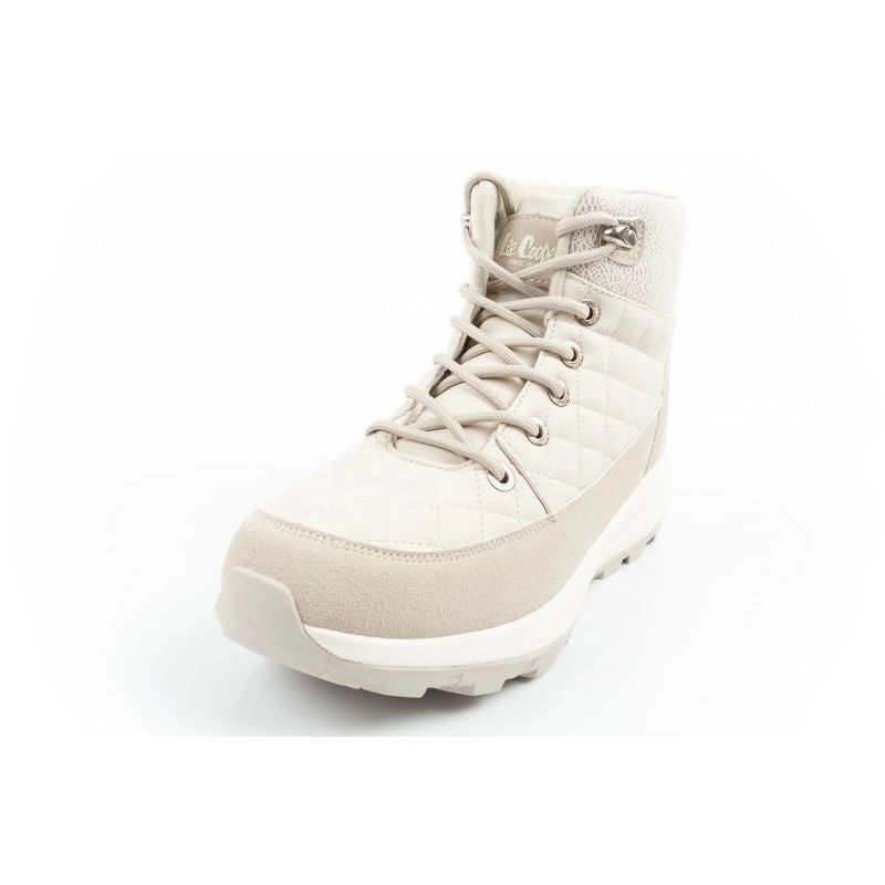 Lee Cooper women's winter hiking sports shoes, insulated, cream, eco-leather
