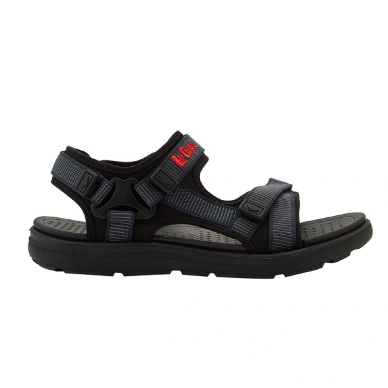 Lee Cooper men's shoes velcro sandals for summer beach light blue black