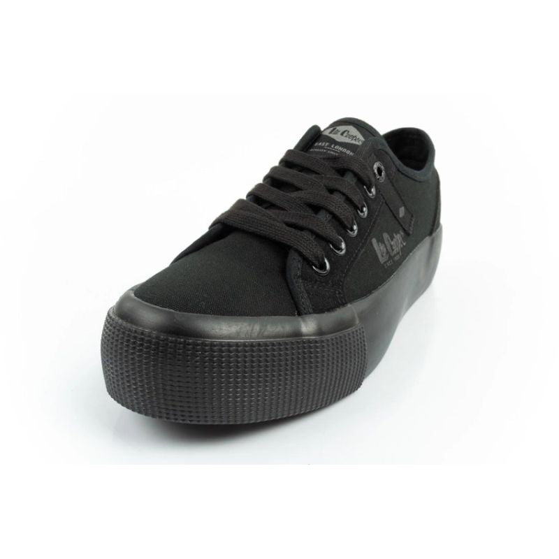 Lee Cooper women's sports shoes fabric platform sneakers black