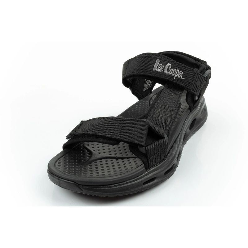 Lee Cooper men's shoes with velcro straps for summer, lightweight black