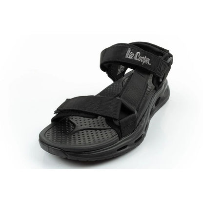 Lee Cooper men's shoes with velcro straps for summer, lightweight black