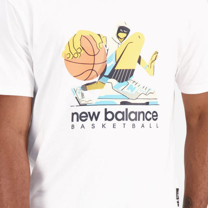 New Balance Hoops Cotton Jersey Short Wt M MT31589WT