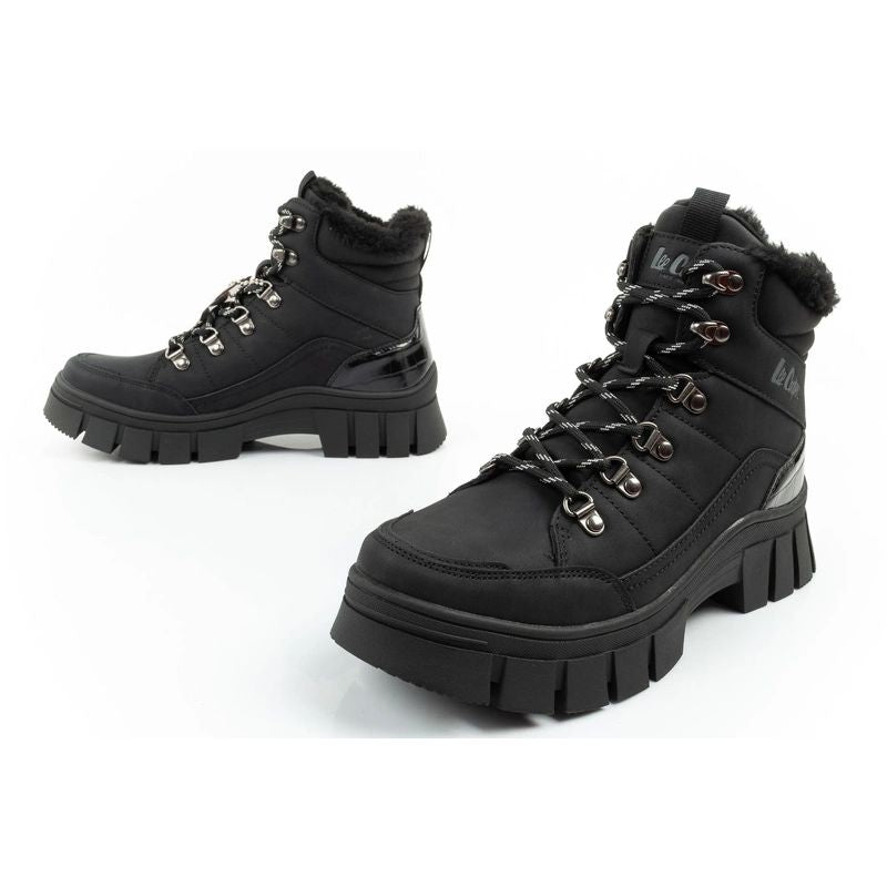 Lee Cooper women's winter hiking sports shoes, insulated, black, high