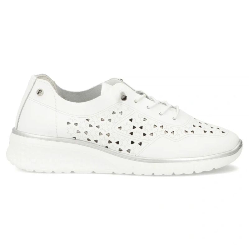Women's leather openwork shoes, white Filippo DP6714