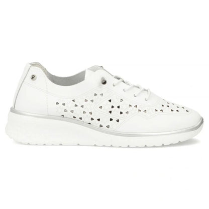 Women's leather openwork shoes, white Filippo DP6714