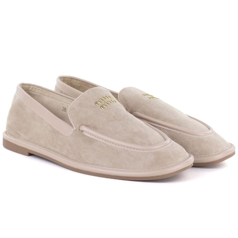 Women's suede lords shoes beige Vinceza 62271